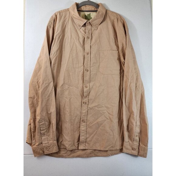 Ek-GO-Green Other - EK-GO-GREEN Organic Apparel Mens XXL Tan Long Sleeve Button Front Shirt
